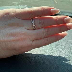 14k Rose Gold Diamond Infinity Band 💍 0.38ct Wedding Ring